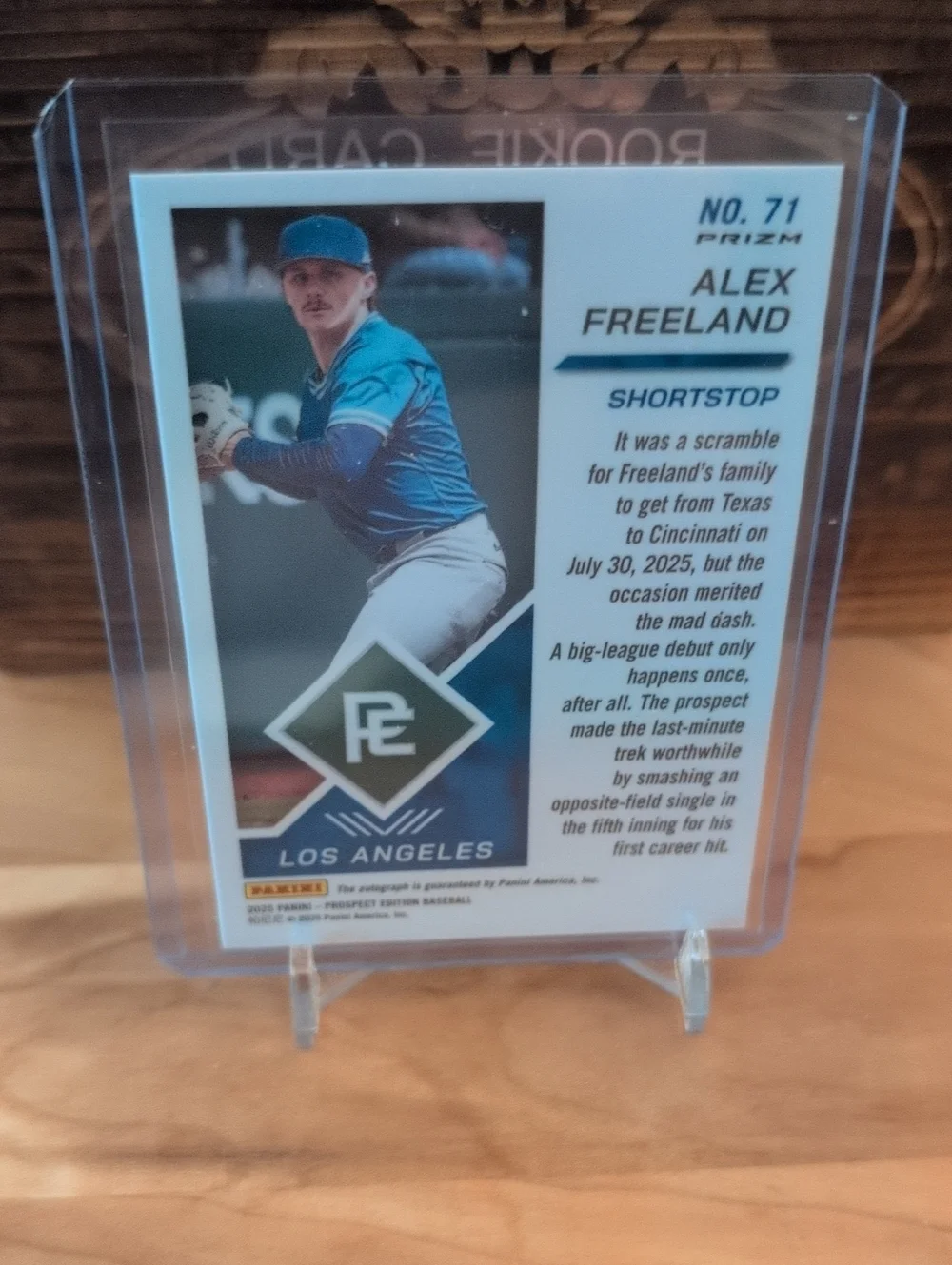 2025 Panini Alex Freeland Rookie Card Autograph Silver Prizm Dodgers - Picture 3 of 5